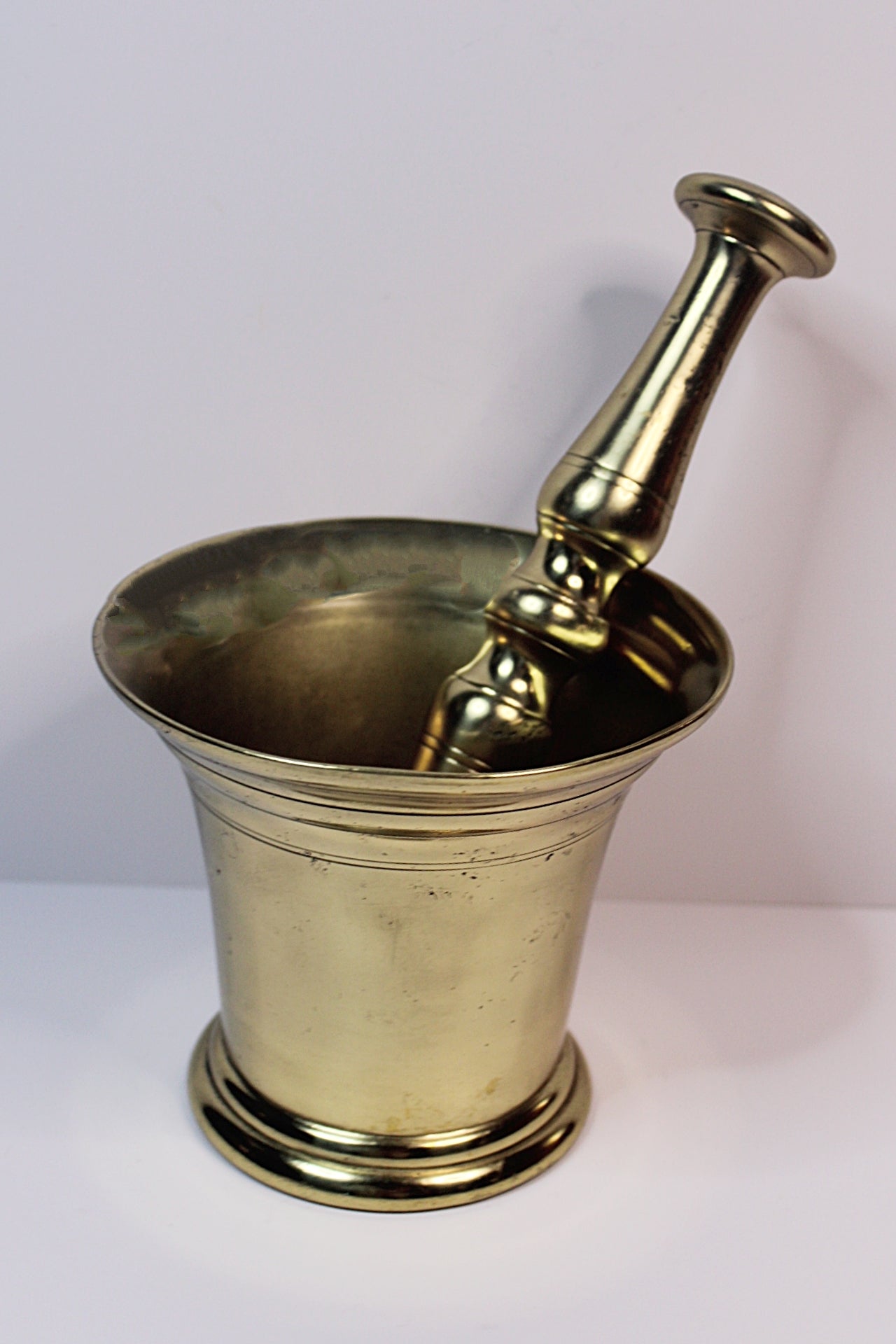 Antique Solid Brass MORTAR AND PESTLE England 1800s