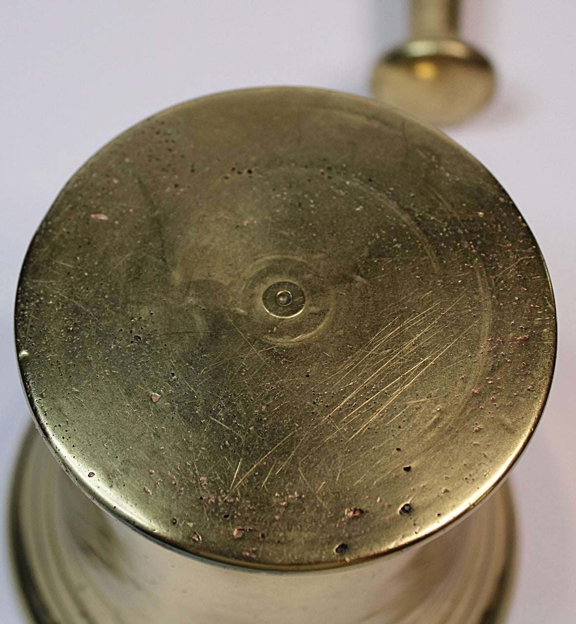 Antique Solid Brass MORTAR AND PESTLE England 1800s