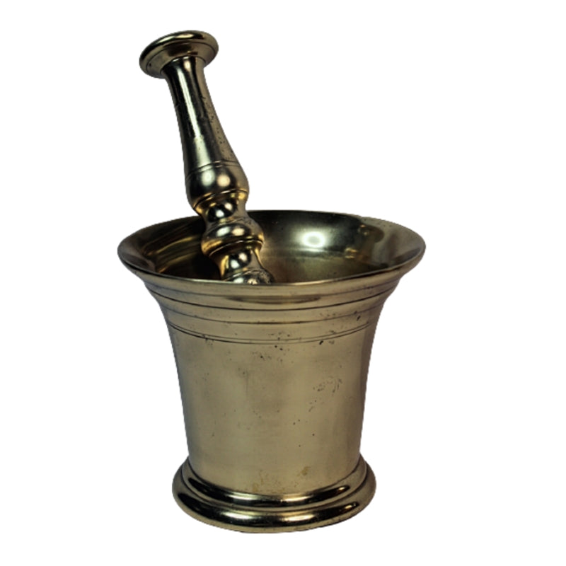 Antique Solid Brass MORTAR AND PESTLE England 1800s