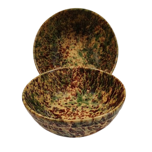 Yellow Ware Mixing Bowls Morton Pottery Sponge Ware Up and Down