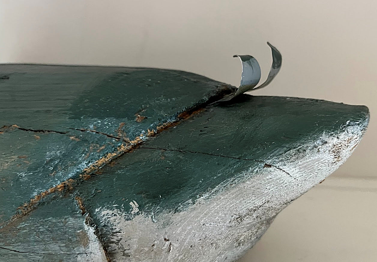 Folk Art Large Wooden Green Goose