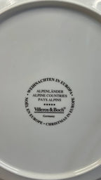 Christmas In Europe Alpine Countries Vintage Villeroy and Boch Plate Cloaeup Makers Mark