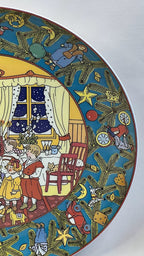 Christmas In Europe Alpine Countries Vintage Villeroy and Boch Plate Right Rim View