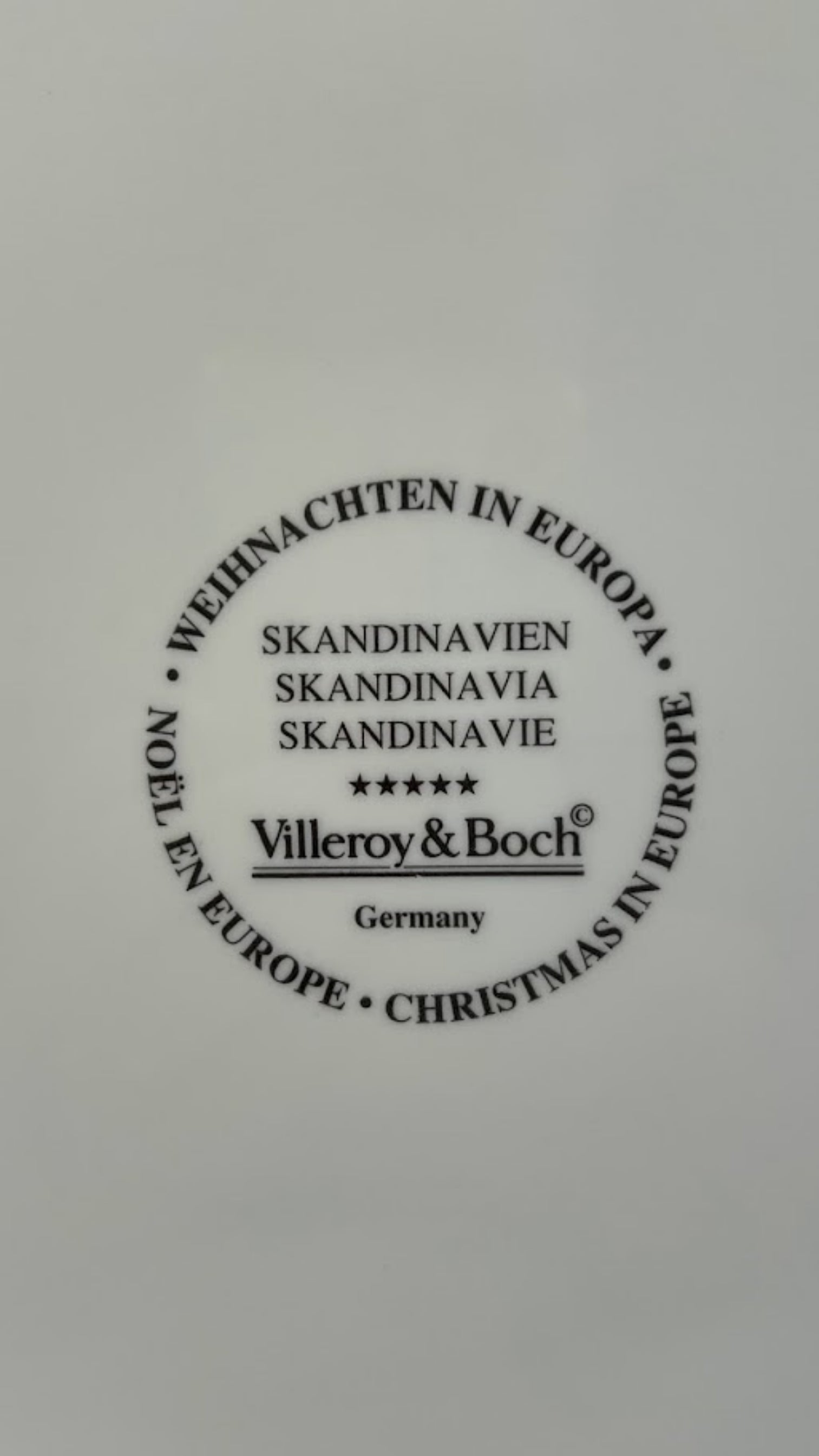 Christmas In Europe Scandinavia Vintage Villeroy and Boch Plate Closeup of makers mark