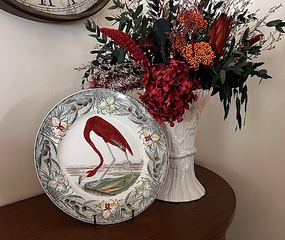Antique Audubon Flamingo Plate 10 Inches