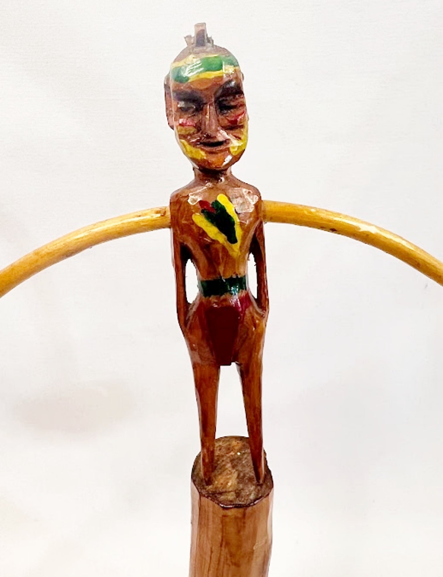 Folk Art Wood Balance Toy of a Native American
