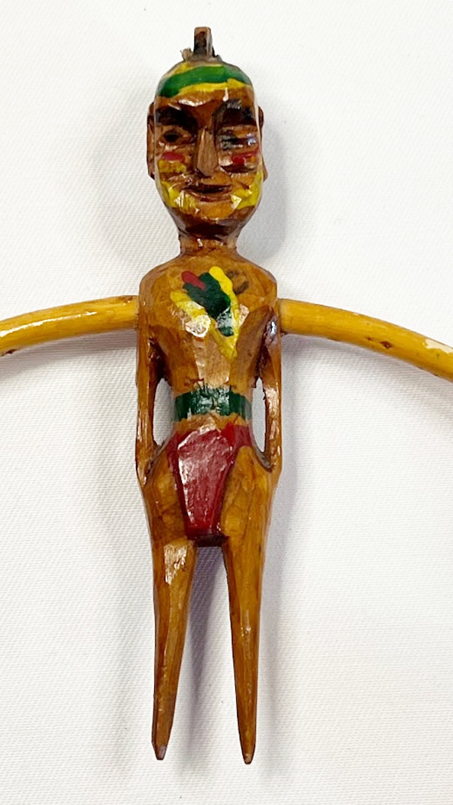 Folk Art Wood Balance Toy of a Native American