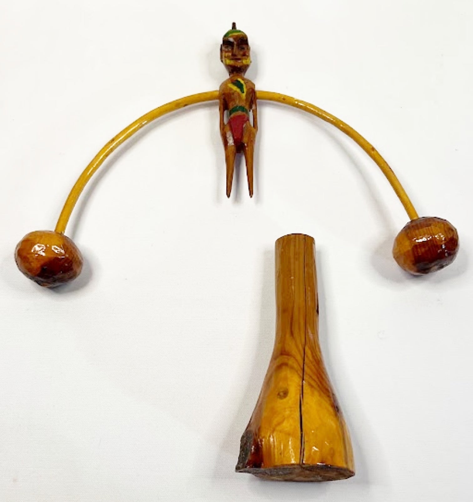 Folk Art Wood Balance Toy of a Native American