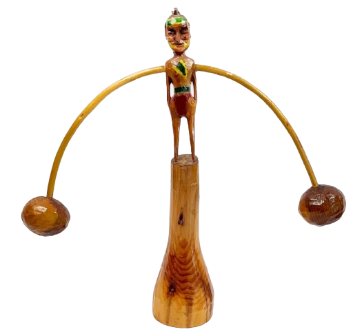 Folk Art Wood Balance Toy of a Native American