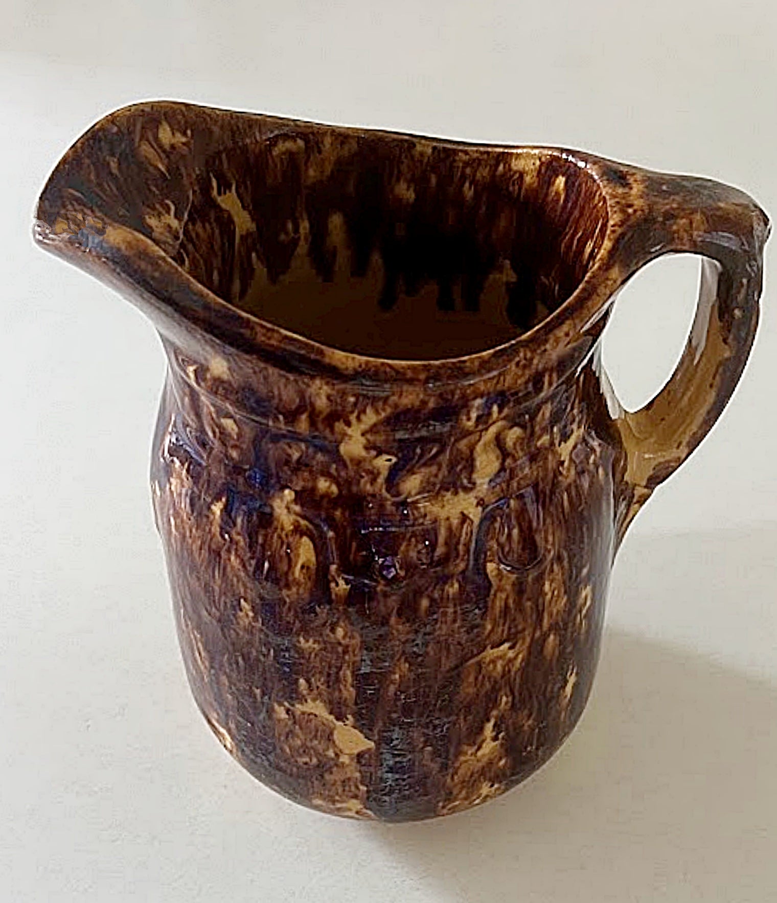 Rockingham Glaze Yellow Ware Antique Pitcher