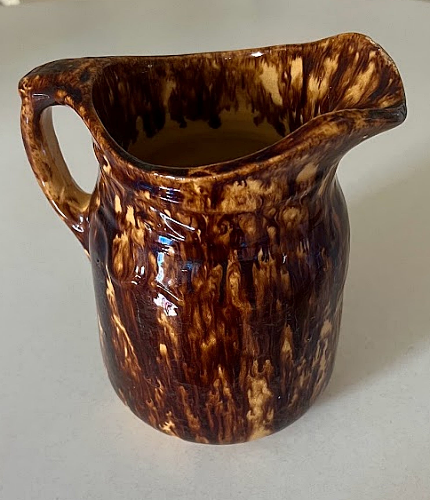 Rockingham Glaze Yellow Ware Antique Pitcher
