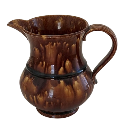 Antique Rockingham Glaze Stoneware Pitcher 1800s