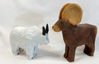 Folk Art Goat and Sheep Chain Saw Carvings