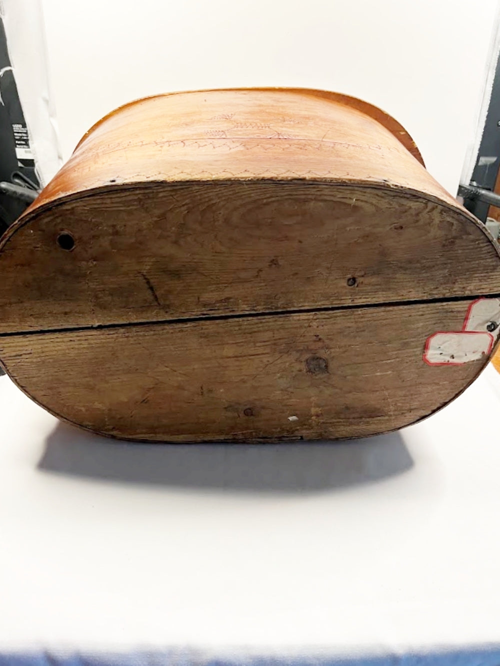 Norwegian Large Antique Bentwood Tine Box