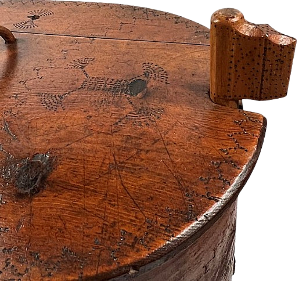 Norwegian Large Antique Bentwood Tine Box