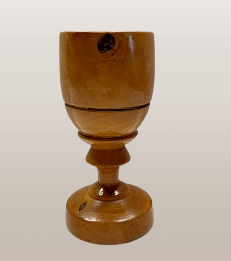 Antique Hand Turned Maple Goblet
