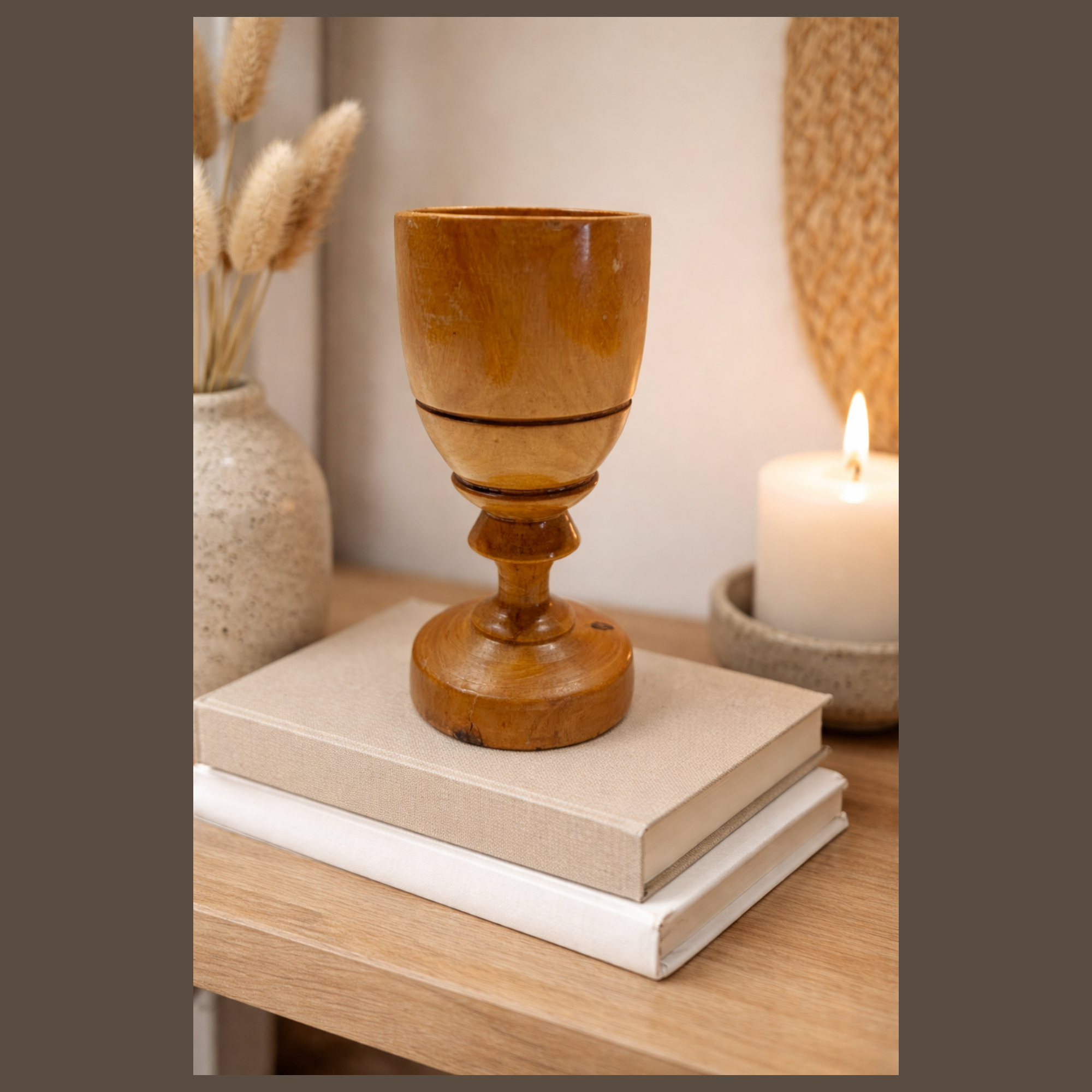 Maple Hand Turned Antique Wood Goblet
