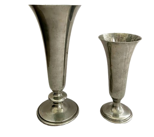 LESTER H. VAUGHAN Signed American Pewter Vases