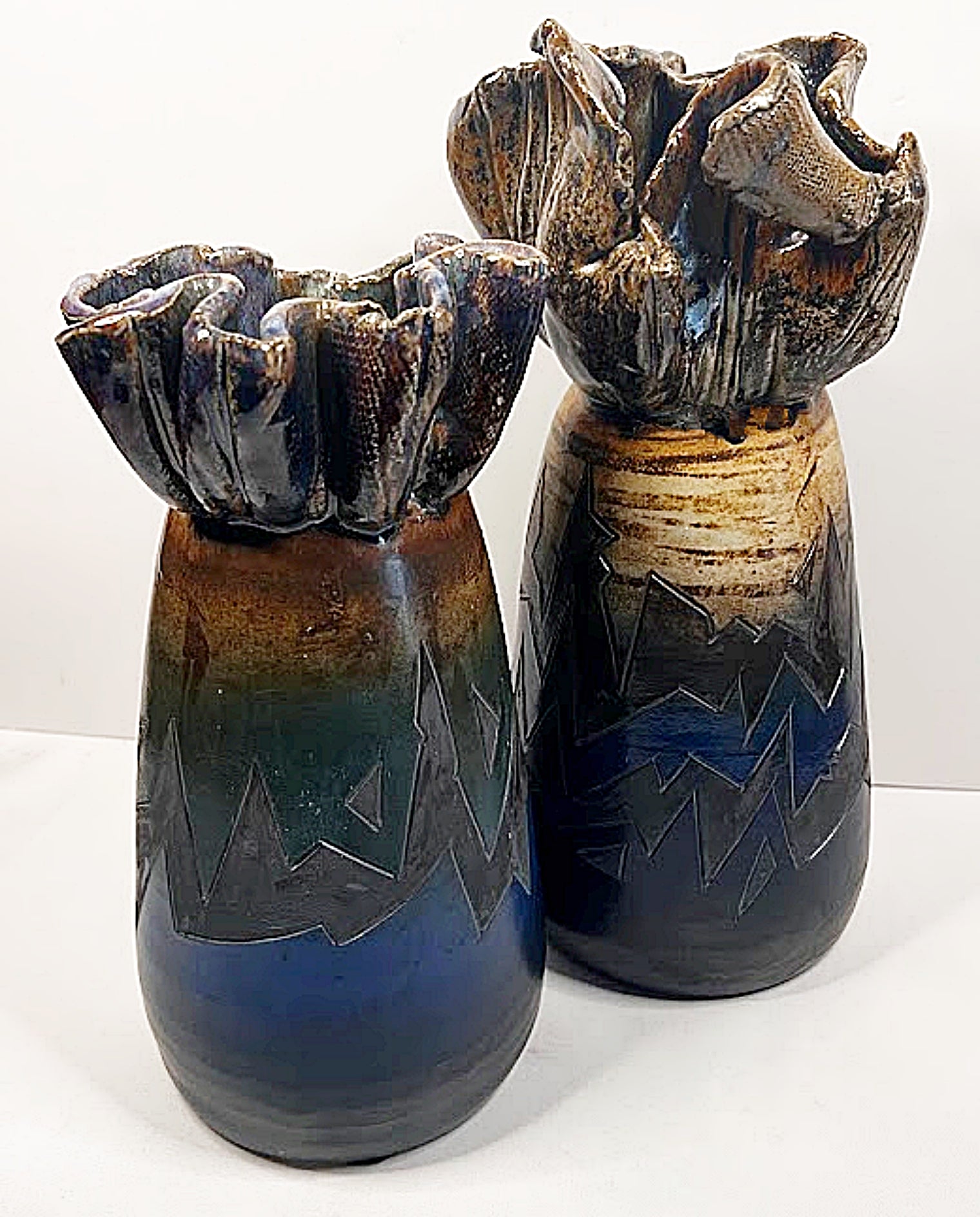 Flat Earth Clay Works Vases by Michael Schlyer