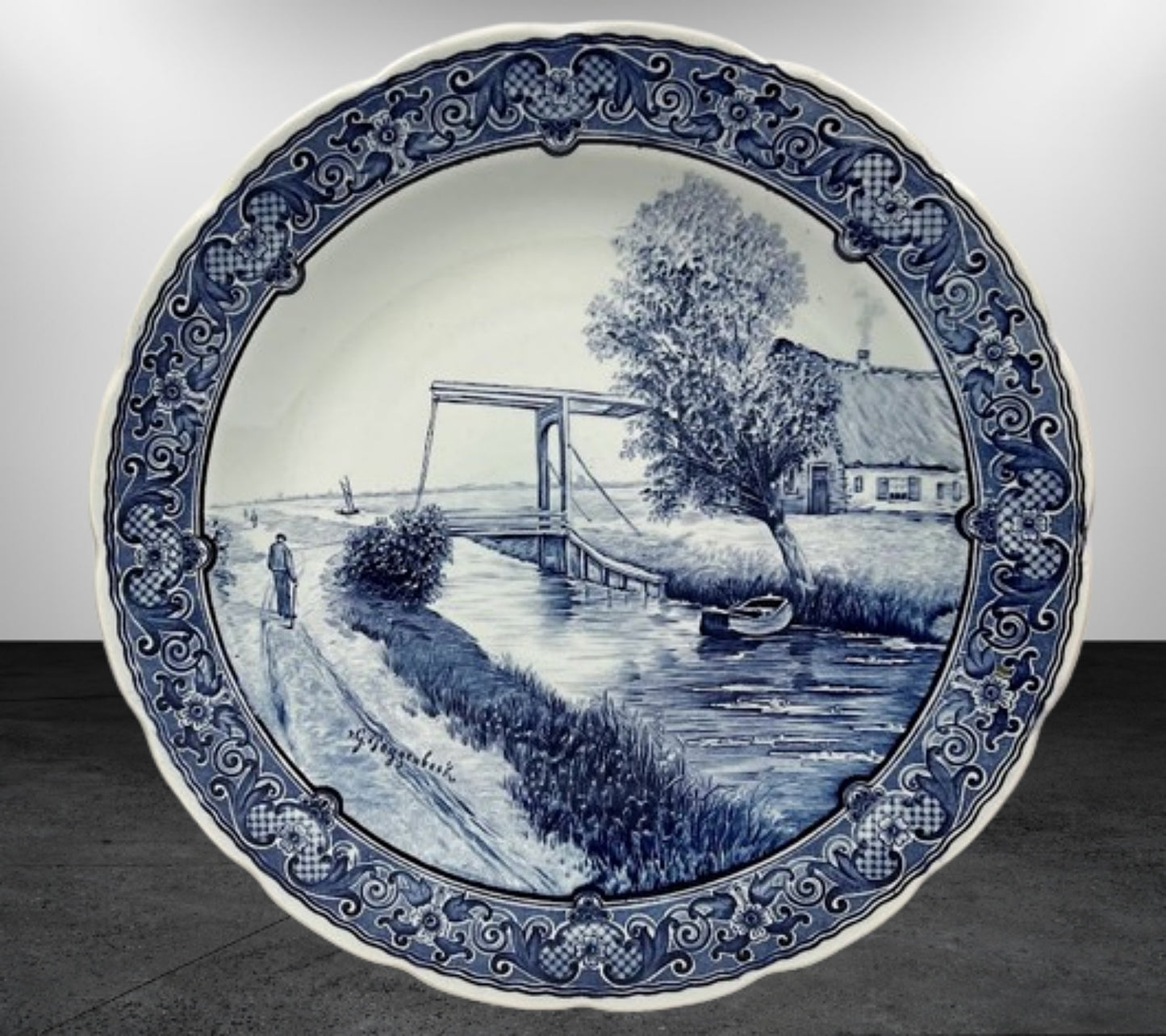Vintage BOCH Belgium DELFTS Wall Plate for Royal Sphinx After Artist G. Poggenbeek