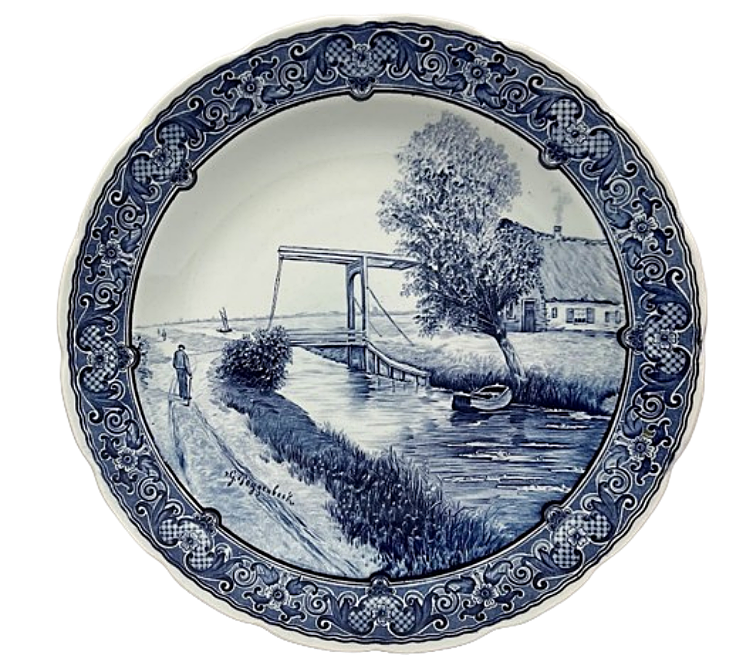 Vintage BOCH Belgium DELFTS Wall Plate for Royal Sphinx After Artist G. Poggenbeek