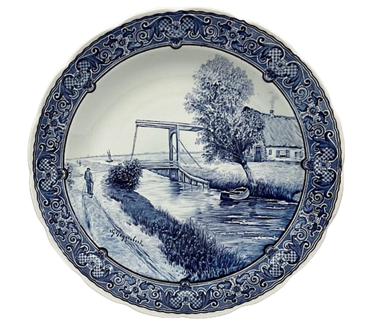 Vintage BOCH Belgium DELFTS Wall Plate for Royal Sphinx After Artist G. Poggenbeek
