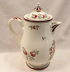 Strasbourg France Vintage Faience Coffee Pot Hand Painted Cockerel