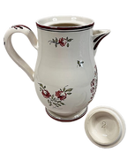 Strasbourg France Vintage Faience Coffee Pot Hand Painted Cockerel