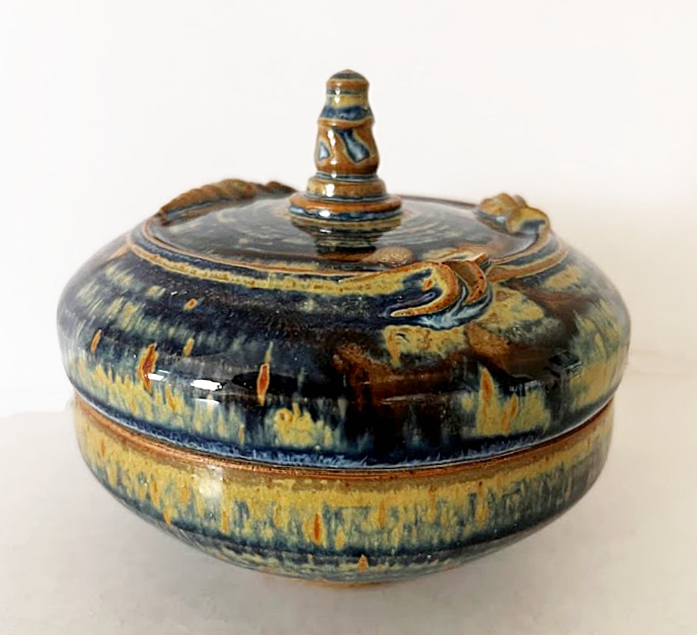 Vintage VINCE SANSONE Art Pottery Lidded Bowl Florida Master Potter
