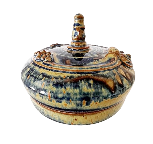 Vintage VINCE SANSONE Art Pottery Lidded Bowl Florida Master Potter