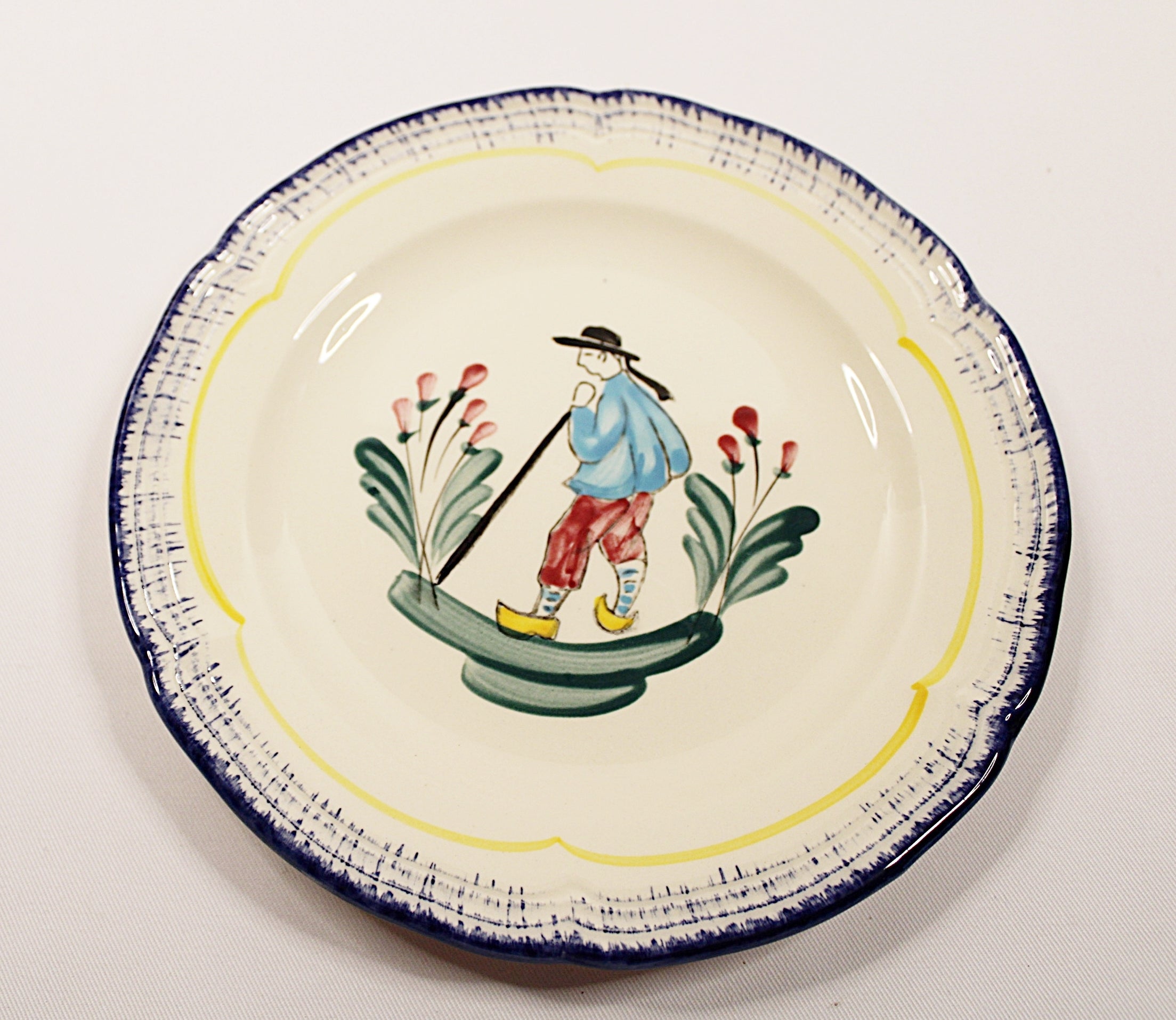 Eight  Rare Vintage French Faience Plates
