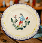Eight  Rare Vintage French Faience Plates