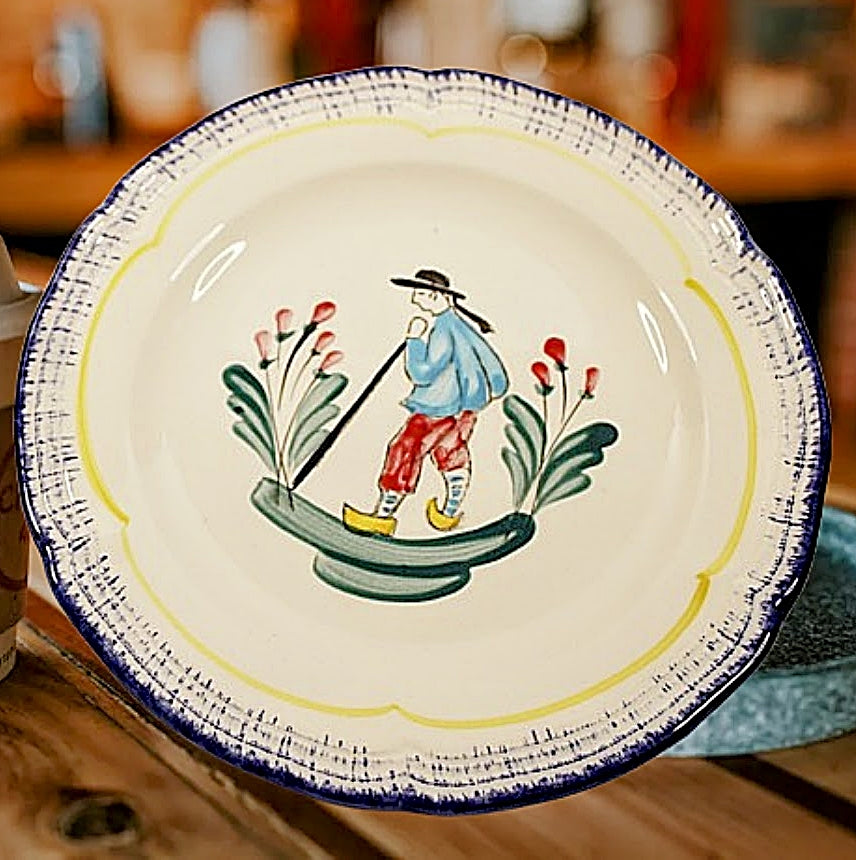 Eight  Rare Vintage French Faience Plates