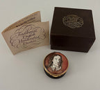 Vintage English Enameled Trinket Box, Oliver Cromwell Portrait