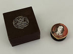 Vintage English Enameled Trinket Box, Oliver Cromwell Portrait