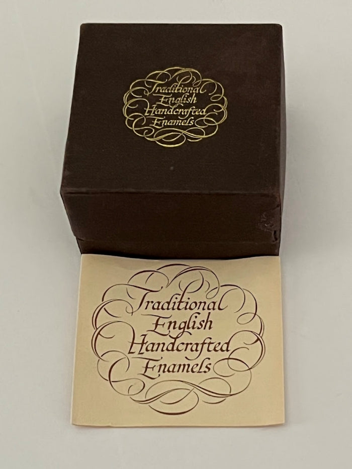 Vintage English Enameled Trinket Box, Oliver Cromwell Portrait