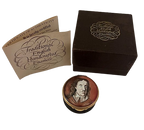 Vintage English Enameled Trinket Box, Oliver Cromwell Portrait