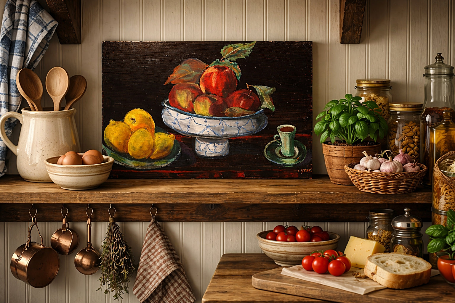 Oil Painting Still Life on Wood Panel by Lynn Ruth Miller