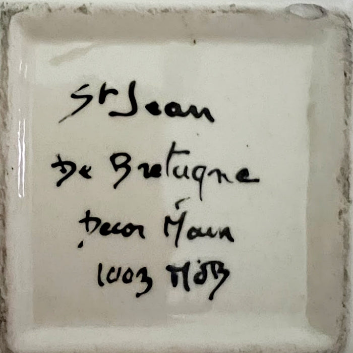 French Faience Trinket Dish by Saint-Jean de Bretagne