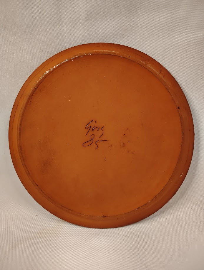 Vintage Redware Welcome Plate by Gris Pottery Dundee  Illinois