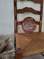 Vintage Redware Welcome Plate by Gris Pottery Dundee  Illinois