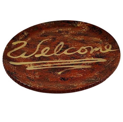  Gris Pottery Redware Plate Illinois flat view