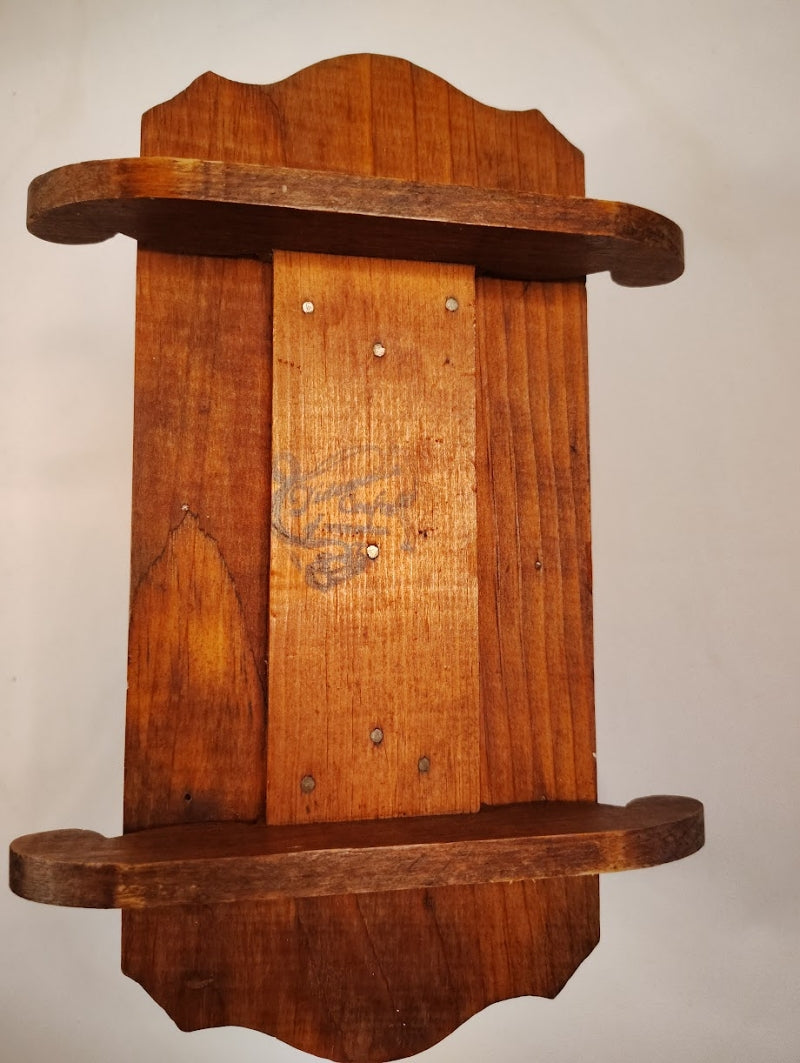 1920s Cloth Doll with Pine Cradle bottom of cradle