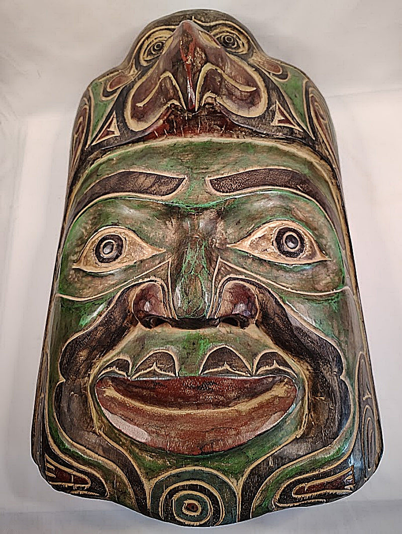 Indigenous Vintage Wall Mask Carved and Painted