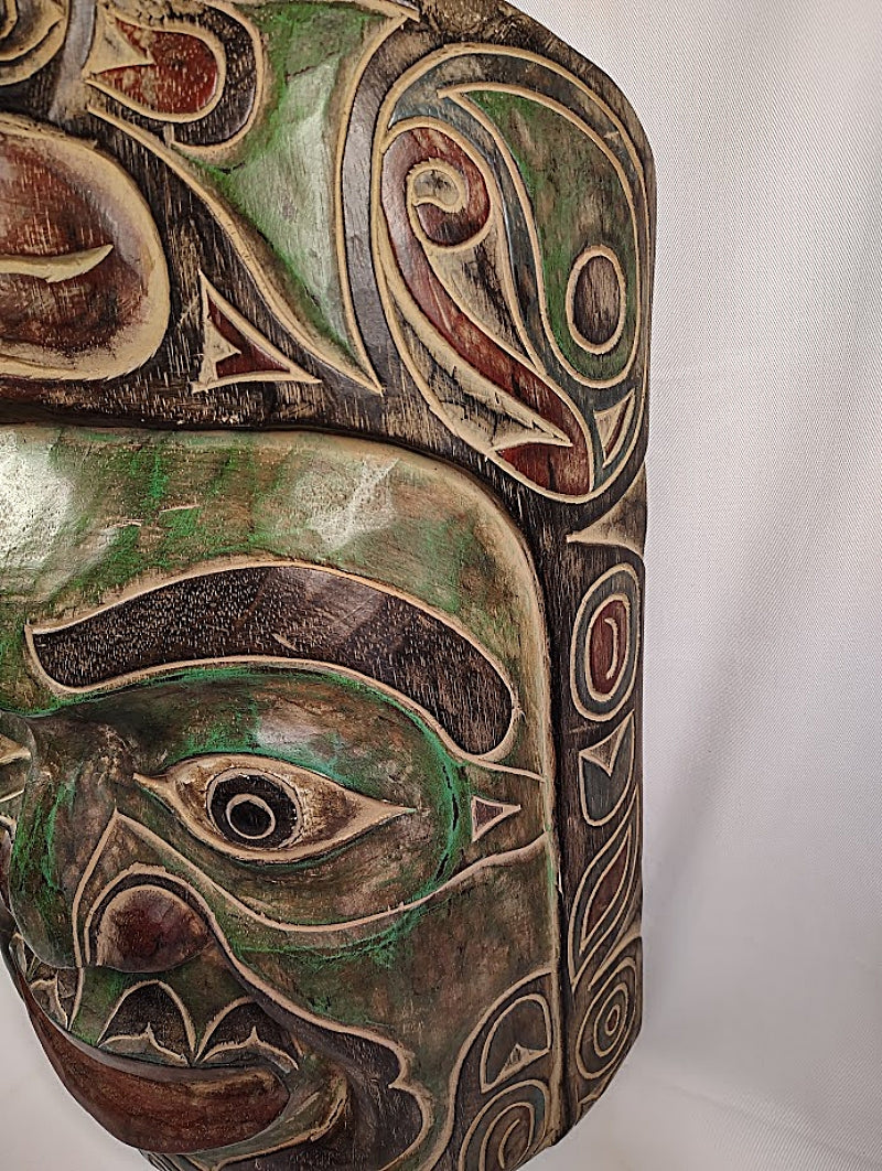 Indigenous Vintage Wall Mask Carved and Painted