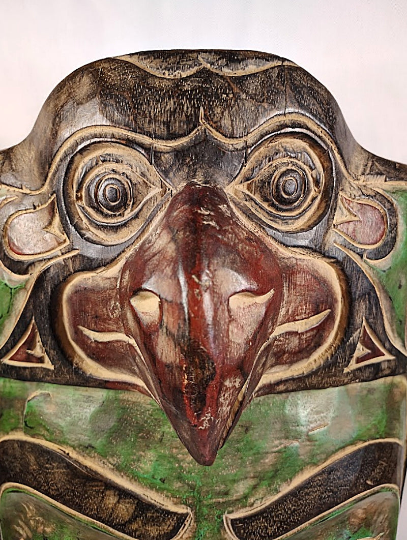 Hand Carved Indonesian Wall Mask Large Ckoseup