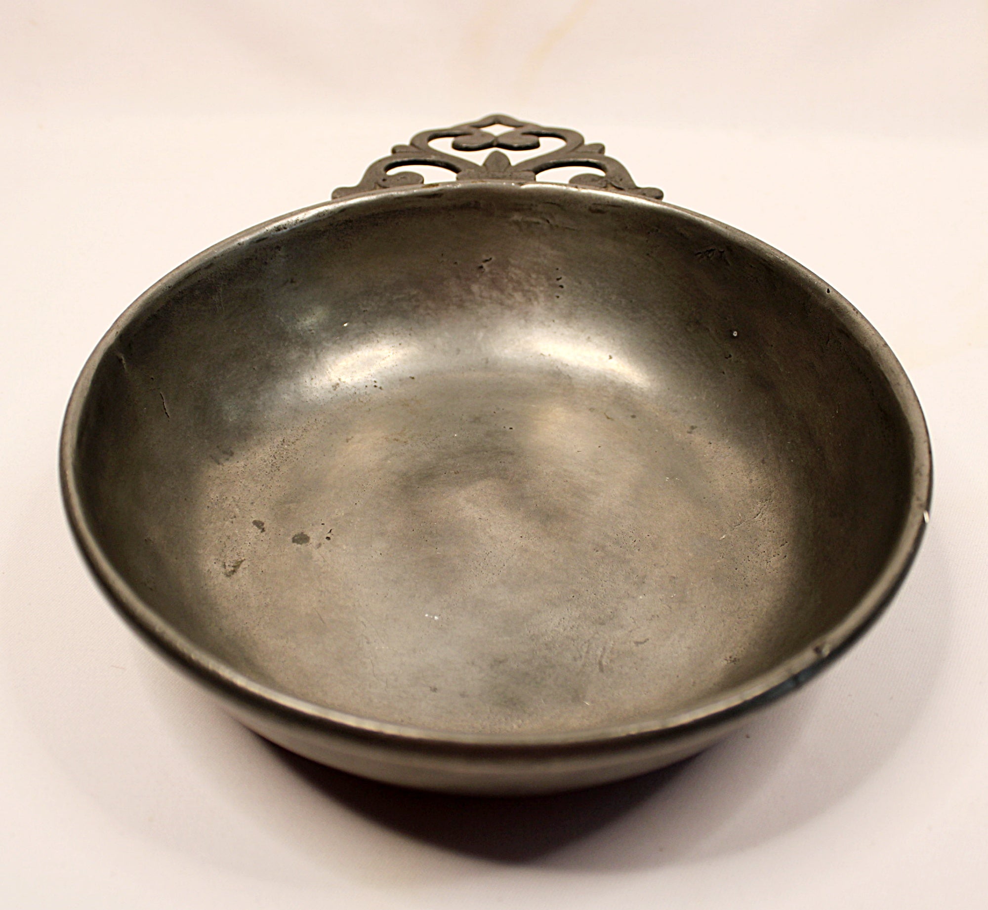 Large Vintage French Pewter Porringer by Les Etains de Paris