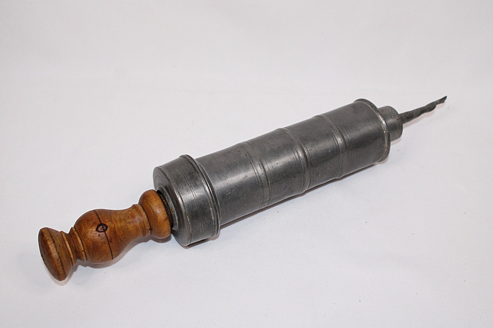 French Kitchen Antique Pewter Handheld Sausage Stuffer