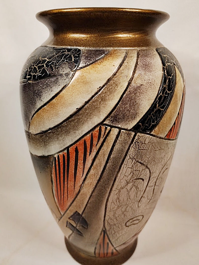 Picasso Style Painted Pottery Vase side 2