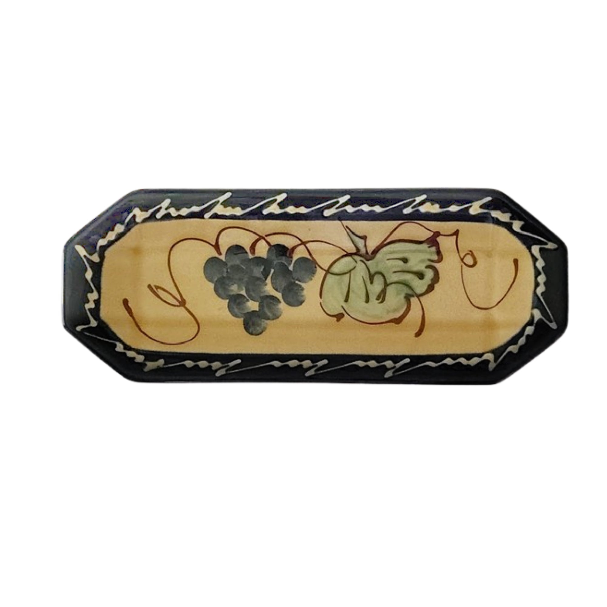 French Faience Tray Dish Hand Painted Main